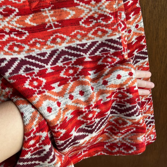 Women's Red Patterned Sweater - Picture 10 of 15